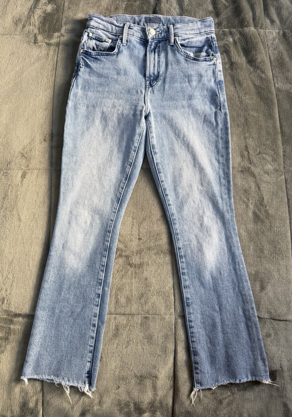 Mother The Insider Ankle Fray Denim Jeans in Herbal Remedy Size 25
